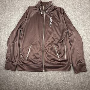 Puma Ducati Men’s Moto Jacket Brown Full Zip XL Racing Motorcycle Gear